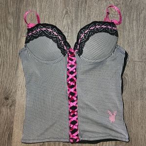 Y2k Playboy corset lingerie top